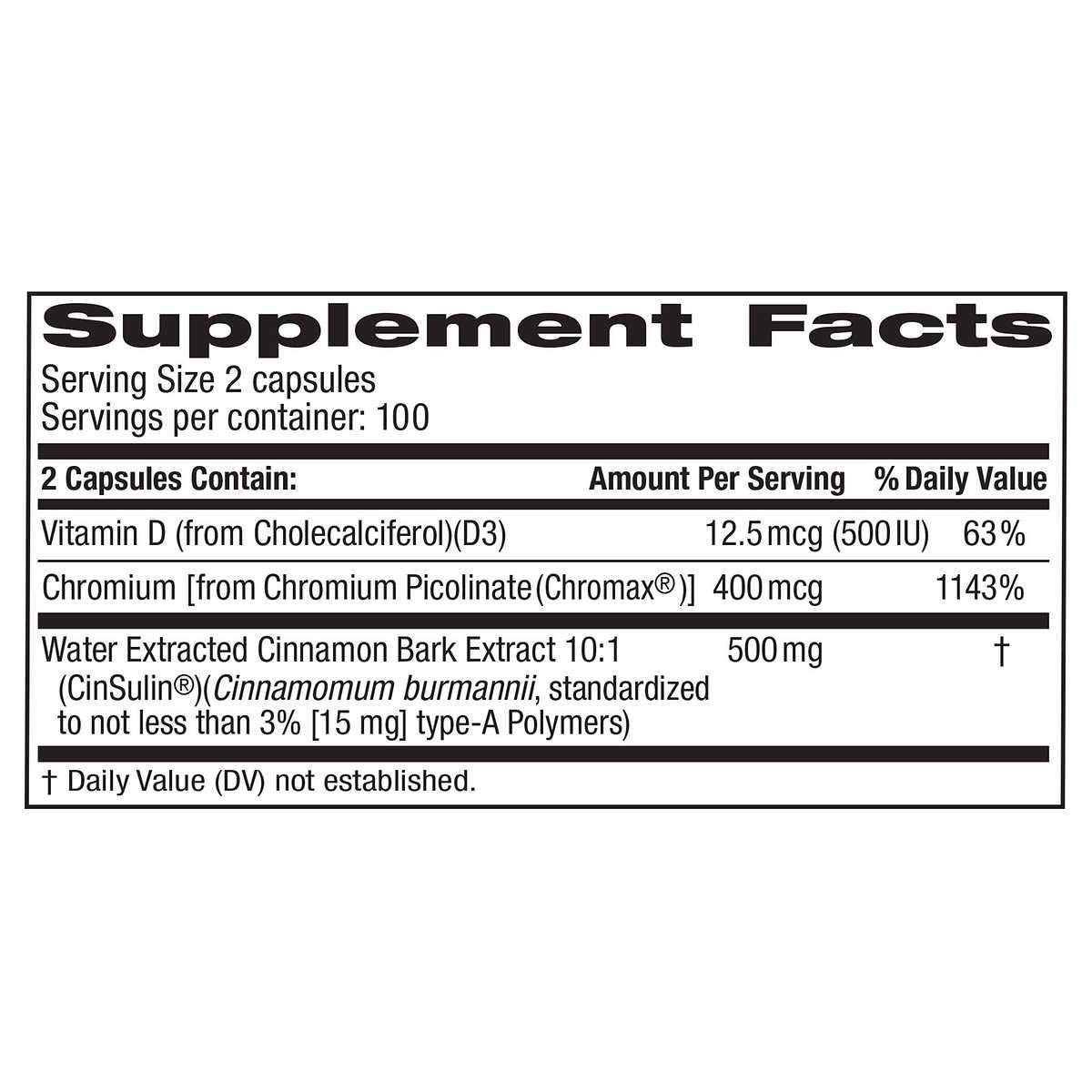 trunature Advanced Strength CinSulin 500mg., 200 100 Count (Pack of 2)