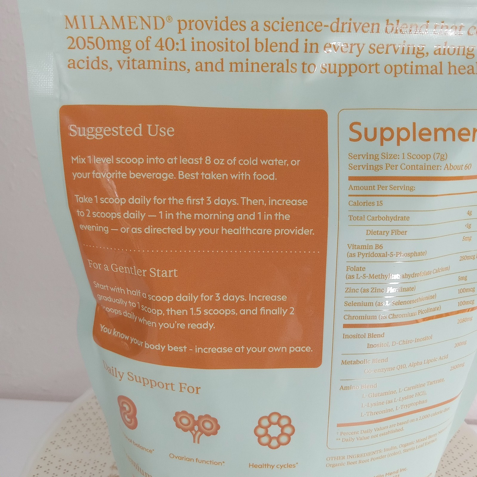 MILAMEND HORMONE BALANCE SUPPLEMENT 465G – BBD 10/2027