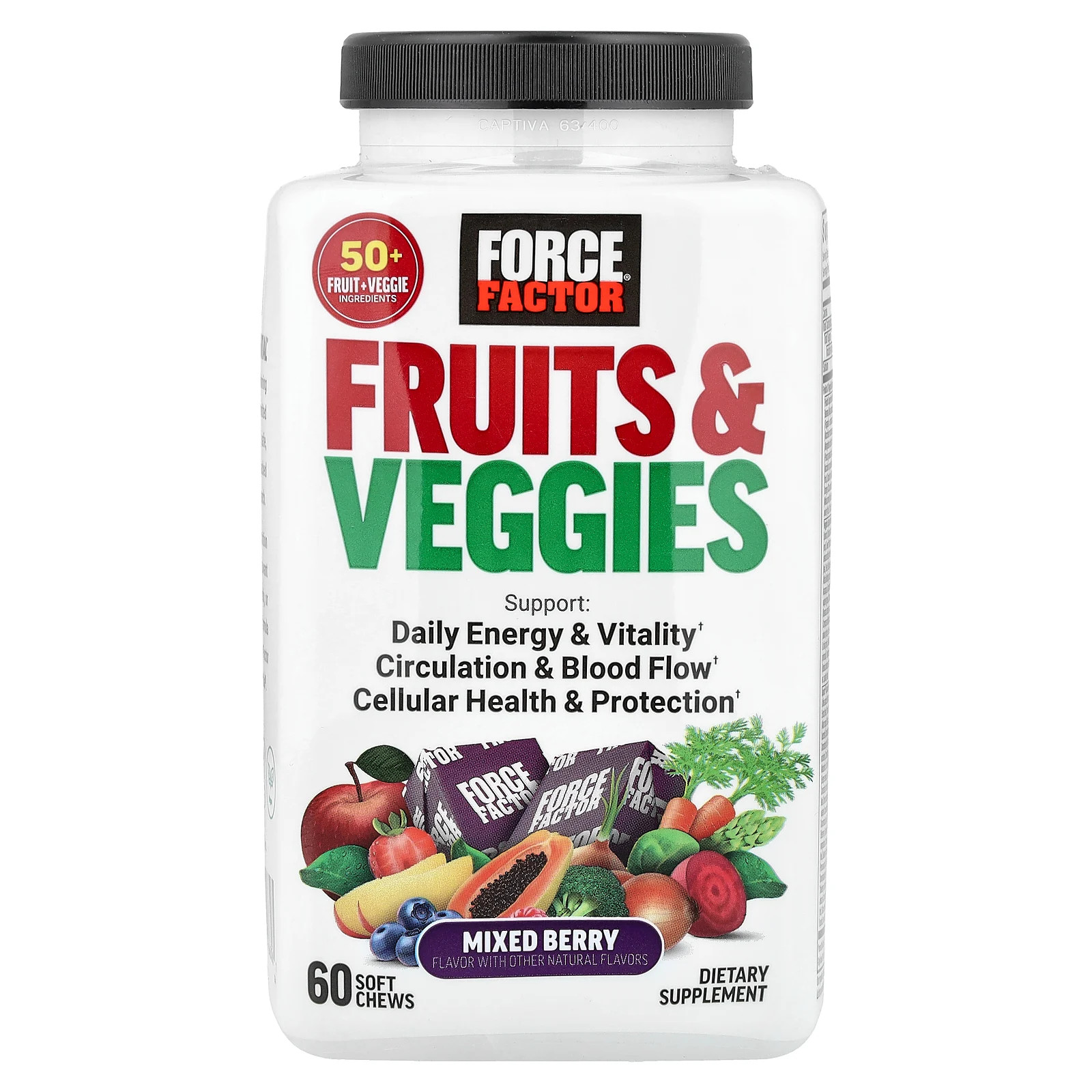 Fruits & Veggies, Mixed Berry, 60 Soft Chews